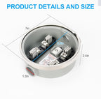 100 Amp Meter Socket, 4 Jaw Meter Base, 240V 3 Wire Ring Type, with Horn Bypass Meter Cover Plate, Suitable for Overhead/Underground Feed