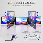 15.6" Detachable Laptop Screen Extender, FHD 1080P IPS Dual/Triple Portable Monitor for Laptop, USB-C/HDMI Plug & Play, Multi/Extra Travel Display Computer Monitor for 12-18.5" Win/Mac/Android-S9H