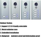 4 Apartment Bus 2 Wire Video Door Phone Intercom Systems 7 Inch Kit for Electronic Door Lock Home Night Vision