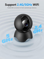 YYSY 2K 2.4GHz & 5GHz Indoor Security Camera, 2 Packs Pet/Dog/Baby Security Camera with Phone App, 360° Pan-Tilt WiFi Cameras for Home Security, 2-Way Audio, Night Vision, Auto-Tracking, Privacy Mode