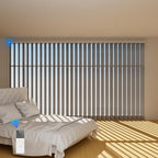 Blindify Motorized Vertical Blinds, Light Filtering Sliding Door Shades Vertical Shades Remote Control Customize, Pure Grey