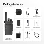 Retevis MateTalk P4 Digital Walkie Talkies with Earpice, Dual Mode, Secure Call, Long Range Waterproof 2 Way Radio for Adults, Rechargeable, Type-C, VOX, DMR Radio for Hotel School Church(2 Pack)