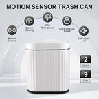 ELPHECO Bathroom Trash Can with Lid 2 Gallon Small Sensor Garbage Can, Slim Smart Trash Bin, Waterproof Automatic Wastebasket, Narrow Plastic Garbage Bin for Bathroom, Black and White