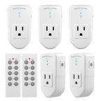 BN-LINK Wireless Remote Control Outlet Electrical Switch for Lights, Fans, Christmas Lights, Small Appliance, 100ft Long Range White (Learning Code, 5Rx-2Tx) 1200W/10A, ETL & FCC Certified