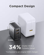 PISEN 65W USB C Charger - 4-Port GaN Fast Charging Block Type C Charger Fast Charging Wall Plugs with 4FT C to C Cable for MacBook Pro/Air, iPhone 16/15/14, iPad Pro, Galaxy S24, Pixel 8, Steam Deck