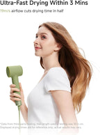 Laifen MINI Hair Dryer, Lightweight and Compact High Speed 200M Ionic Blow Dryer with 110, 000 RPM Brushless Motor for Fast Drying, Low Noise, Hairdryer with Magnetic Nozzle, Child Mode