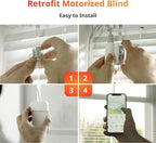 SwitchBot Smart Electric Motorized Blinds Kit with Hub Mini Matter-2.4G WiFi Remote Control, Solar Powered, Compatible with Alexa, Google Home and Siri, Light Sensing Control, Unlimited Group Control