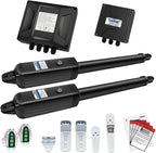 TOPENS A8132 Dual Swing Gate Opener Heavy Duty Automatic Gate Motor for Double Swing Gates Up to 18ft per Arm, Electric Driveway Gate Operator AC Powered with Remote Control Kit Solar Compatible