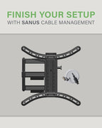 SANUS Full Motion TV Mount - Single Stud 32 to 55 inch TV Wall Mount Tilts, Extends & Swivels - Easy DIY Install Includes All Hardware & Post Install Leveling - Great for Corners