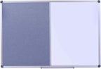 36 x24 inch Cork & Dry Erase Combo Board - Magnetic Whiteboard & Grey Bulletin Board for Office, Home, Classroom | Wall-Mountable with Aluminum Frame & Pen Tray