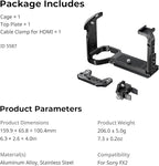 SmallRig Camera Cage for Sony FX2, HawkLock Quick Release FX2 Cage with Top Plate, Cable Clamp for HDMI, Multiple Mounting Points, Camera Rig Compatible with Original XLR Top Handles - 5587