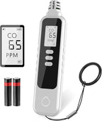 PUTECCH Carbon Monoxide Detectors Portable CO Detector Battery Powered, Handheld Carbon Monoxide Monitor Alarm Detector with LCD Display for Home/Outdoor/Travel (Batteries Included) (White)