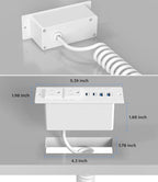 Recessed Power Strip USB C 65W Fast Charging Station,in Drawer Outlet,Furniture Flush Mount for Desktop,Workspace Essential Desk Outlet (White, 6FT)