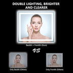 YEELAIT 36x30 Inch LED Bathroom Mirror with Lights Front and Backlit Lighted Vanity Mirror for Bathroom Wall with 3 Colors Dimmable Anti-Fog Memory Shatter-Proof IP54 Waterproof Horizontal/Vertical