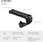 SmallRig Lightweight NATO Top Handle, Quick Release NATO Grip w/NATO Rail for DSLR Camera Cage, Universal Top Handle with 5 Cold Shoe Adapters - 4345