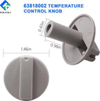 KOLEOLL 2 pcs 63818002 Temp Control Knob Replacement for TPI63818002
