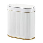 Bathroom Trash Can with Lid Automatic 2 Gallon Motion Sensor Garbage Bin, 7.5 Liter Smart Trash Bin Bathroom Decor, Plastic Garbage Can, Narrow Trash Can for Bedroom, Office, Living Room