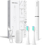 SEIGA Sonic Electric Toothbrush for Adults,5 Cleaning Modes & 3 Intensities,Rechargeable Smart Toothbrush with 2 Brush Heads,Built-in 2 Min Smart Timer,IPX7 Waterproof,One Charge for 60 Days