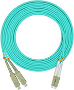 Jeirdus 15Meters 49ft LC to SC Duplex 50/125 10G OM3 Multi-Mode Fiber Optic Cable Jumper Optical Patch Cord LC-SC