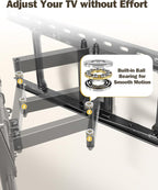 Mounting Dream UL Listed Full Motion TV Wall Mount for Most 42-84'' TVs, TV Mount with Premium Ball Bearing Design for Smooth Extension and Swivel, Max VESA 600x400mm, 100LBS, Up to 24'' Wood Stud