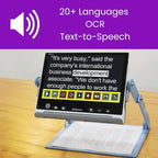 Snow 12 Inch Foldable Portable Video Magnifier by Zoomax with OCR for Low Vision & Reading Assistance – HD Display, 19x Magnification, Text-to-Speech, & 20+ Language Support