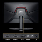 KOORUI 25 Inch Curved Gaming Monitor 240Hz FHD 1080P Computer Monitor, 1500R 1ms MPRT Display, Adaptive Sync, 90% DCI-P3,HDR, Eye Care, Tilt Adjustable, VESA 75x75mm, Black,G2511XC