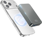 Magnetic Portable Charger for Magsafe Power Bank, 26800mAh 20W PD Large Capacity Aluminum Alloy USB-C in&Out Wireless Fast Charging Battery Pack for iPhone 17Pro Max/16/15/14/13/12 Series, Silver Gray