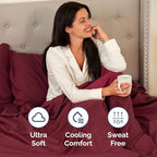 Full XL Bed Sheet Set - 4 Piece Extra Long Extended Full XL Sheets - Soft, Breathable & Cooling - Fits 8" to 16" Mattress w/ Deep Pockets - 54" x 80" - Easy-Fit, Wrinkle & Fade Resistant - Burgundy