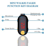 ELIDAIP T-M9 Super Mini Walkie Talkies with Earpieces Small Portable FM Transceiver Mini Two Way Radios for Security, Restaurant, Workplace,Out Door Sport,Supermarket,Hospital,Tourism Black 2-Pack