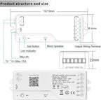 LOAMLIN DR04W RGBW SPI SMD COB 3PIN Addressable LED Strip 2.4GHz Tuya WiFi Controller, Support Alexa Google Home Smartphone APP Control Compatible with WR01RF RC03RFB Remote(No for WS2812B WS2811)