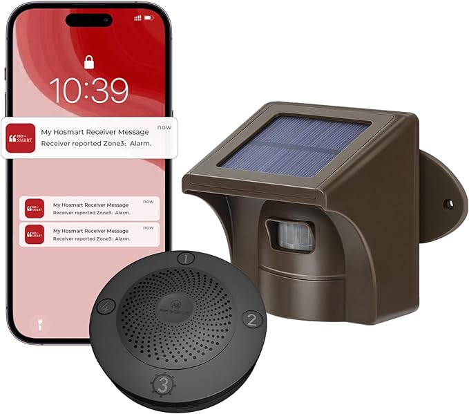 eMACROS Pro 3 Solar Driveway Alarm with App, 1/2 Mile Range, Wireless Outdoor Weatherproof Motion Sensor & Detector, Idea Gifts for Christmas