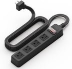 S.O.V Splashproof IPX4 Power Strip, Patented Zero-Current Auto Shut Off, ETL Listed, 4-Outlet Flat Plug, Black, 10ft Cord