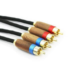 NewFantasia Audiophiles 2RCA Male to 2RCA Male Stereo Audio Cable HiFi System Interconnect Cable 6N OCC Copper Silver Plated Cord Walnut Wood Shell 2 RCA to 2 RCA 1m 3.2ft