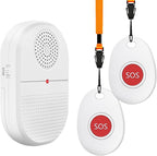 ChunHee Wireless Caregiver Pager Call Button Nurse Alert System Call Bell for Home/Elderly/Patient Emergency Vibration Pager 2 Transmitter+1 Receiver(800+Feet Operating Range)
