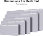 Aothia Faux Leather Desk Mat – Large Mouse Pad, Non-Slip PU Leather Blotter, Waterproof Writing Surface for Office and Home (Smoky Lavender, 47.2" x 23.6")
