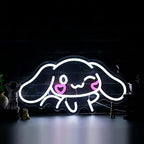 THIIXDAI Cinnamoroll Neon Sign for Room Decor, USB Powered LED Lights with Dimmable, Japanese Cartoon Dog Neon Signs, Cute Night Light Gifts for Children (16.1"L x 9.1"W)