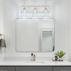 FDPBY Modern Vanity Light 3-Lights Brushed Nickel Vanity Light Crystal Bathroom Wall Light Bathroom Light Fixtures