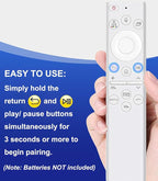 Replacement Voice Remote Control for All Samsung TVs, Universal Remote for All Samsung TV Curved Frame UHD QLED LED 4K 8K Smart TVs, 4 Shortcut Buttons, White