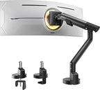 monTEK Single Monitor Arm for 17-40 Inch Screens, Up to 24.25lbs, Heavy Duty Monitor Mount with VESA Mount, Full Motion Adjustment Monitor Stand C-Clamp/Grommet Base, MA1010BK