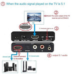 Wilxisum HDMI Earc/Arc Audio Extractor/Adapter, HDMI Earc/Arc to RCA R/L, Optical, 3.5mm Audio Converter