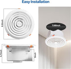 Hawkrown 8 Inch Round Bathroom Exhaust Fan，110 CFM 1 Sone Powerful and Quiet Bathroom Ventilation, Replacement for Mobile Home，Through Wall Vent Fan, Easy Install
