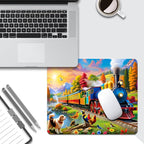 Train Square Mouse pad, Texture, Waterproof, Anti Slip Rubber Base, Computer Mouse pad, Laptop Mouse pad