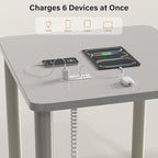 Recessed Power Strip USB C 65W Fast Charging Station,in Drawer Outlet,Furniture Flush Mount for Desktop,Workspace Essential Desk Outlet (White, 6FT)