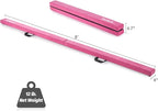 ZELUS 8' Folding Gymnastics Balance Beam, Floor Balance Beam w/Carry Handles Anti-Slip Base for Kids, Beginners & Professional Gymnasts
