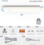 Leetdud Under Cabinet Lighting Plug in or Hardwired Built-in Dimmer, 18 Inch 9W, 5CCT 2700/3000/3500/4000/5000K, Linkable Counter Lights for Kitchen, ETL Dimmable LED Light Fixture, White