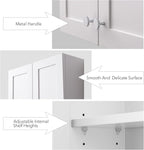 White Wall Mount Cabinet, MDF Over The Toilet Storage Cabinet with Adjustable Shelves, Space Saver 2 Door Medicine Cabinet for Bathroom Laundry Kitchen, 19x 27in, No Paint Odor