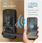 Lockly Smart Lock Secure Pro (2026 Latest Version),Fingerprint Door Lock, Keyless Entry, Built-in Wi-Fi Latch, PIN Genie Keypad (Black)
