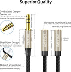 XANHAM 3.5mm Audio Stereo Y Splitter TRS Aux 1/8 Inch Mini Jack Extension 1 in 2 Out Adapter Cable for Headphone Audio Sharing Compatible with iPhone, iPad, iPod, Smartphone, Tablet, Laptop/PC, etc