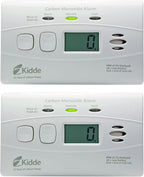 Kidde Carbon Monoxide Detector with Long-Life Lithium Battery, Digital Display, 3 LEDs, Pack of 2 & Nighthawk Carbon Monoxide Detector, AC-Plug-in with Battery Backup, Digital Display