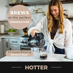 VINCI Micro Café Smallest Single-Serve Coffee Brewer | Compatible with Keurig K-Cups, K-Pods | Glass Carafe | Enclosed Brewing for Hotter Coffee | Large Capacity Reusable Filter Cup Included (White)